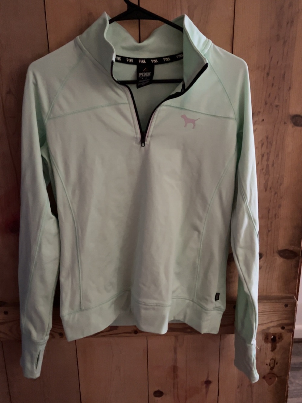 PINK Victoria's Secret Mint Green Half-Zip Pullover Jacket
